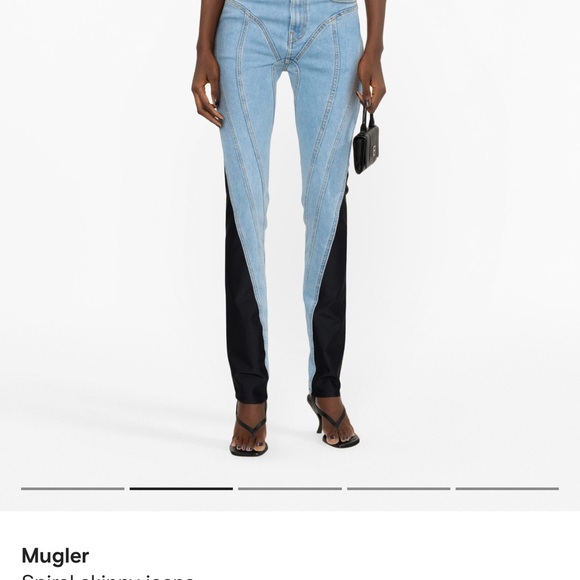 Mugler Stretch Jersey Trim Denim
Spiral skinny jeans Size 34 - Picture 8 of 9